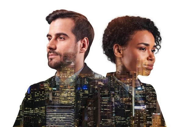 A split-screen image illustrating data bias. On one side, a dataset predominantly representing one demographic group. On the other side, a diverse population highlighting the lack of representation. The image visually explains how skewed data leads to biased AI outcomes.