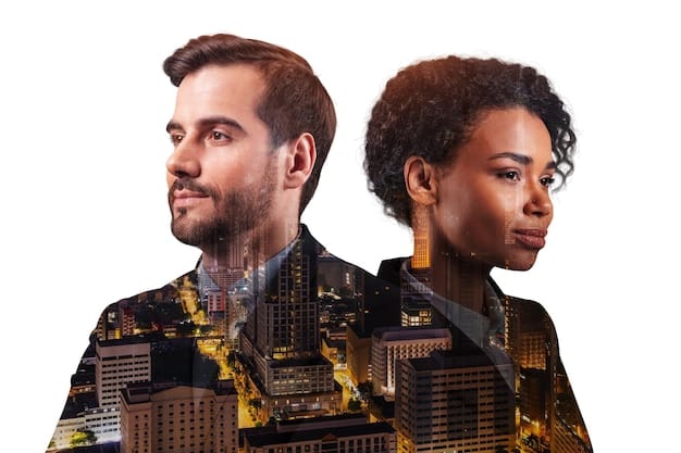 A split image showing a diverse group of people on one side, representing the population, and on the other side, distorted and unbalanced data points flowing into an AI algorithm, symbolizing how biased data can skew AI outcomes in criminal justice.