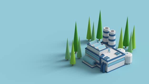 An illustration of a carbon capture facility, with AI algorithms mapping the flow of carbon dioxide and optimizing the storage process for maximum efficiency and safety.