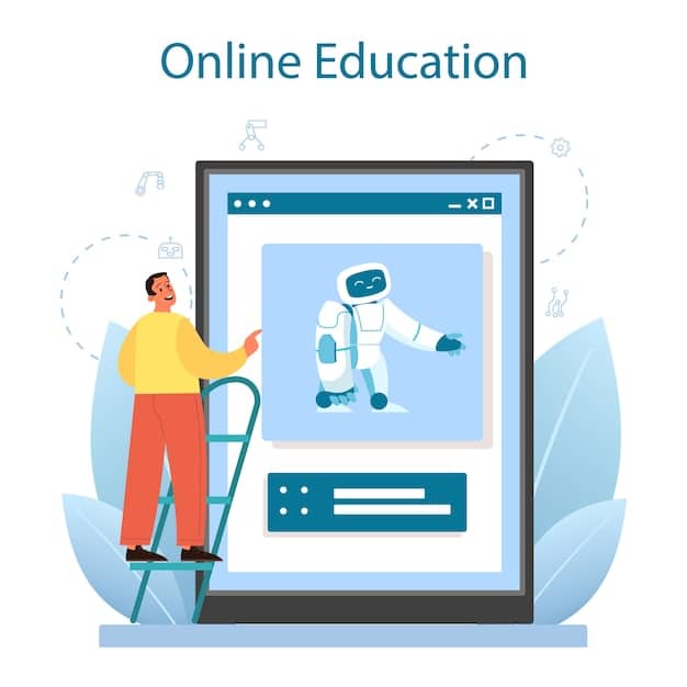 An animated graphic showing an AI tutor adapting its lesson based on student performance data. The graphic includes visual representations of data points, personalized content modules, and adaptive algorithms. The overall impression is one of dynamic and responsive learning.