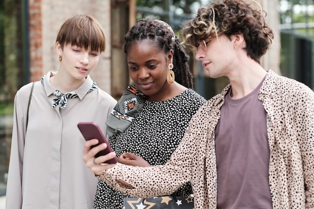 A diverse group of people using tablets and smartphones to access legal information and services, illustrating how AI technology can broaden access to justice for various communities in the US.
