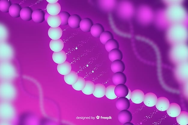 A close-up of a DNA strand with a stylized AI overlay, highlighting specific genetic markers related to disease susceptibility.