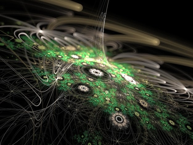 A graphic illustrating a quantum support vector machine (QSVM) classifying data points in a high-dimensional space, with qubits representing data features.