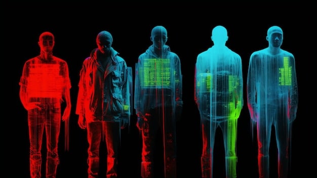 A visual representation of different types of data bias in AI, depicted as skewed or uneven distributions across various demographic groups (race, gender, age). The image highlights the disparities and potential for unfair outcomes.