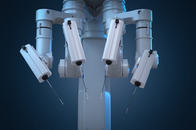 A close-up, highly detailed image of a robotic arm in a sterile laboratory setting, meticulously handling a microplate filled with various chemical compounds. The image emphasizes precision, automation, and the advanced technology used in AI-driven drug discovery.